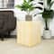 18" Natural Textured Wood Grain Outdoor Accent Table